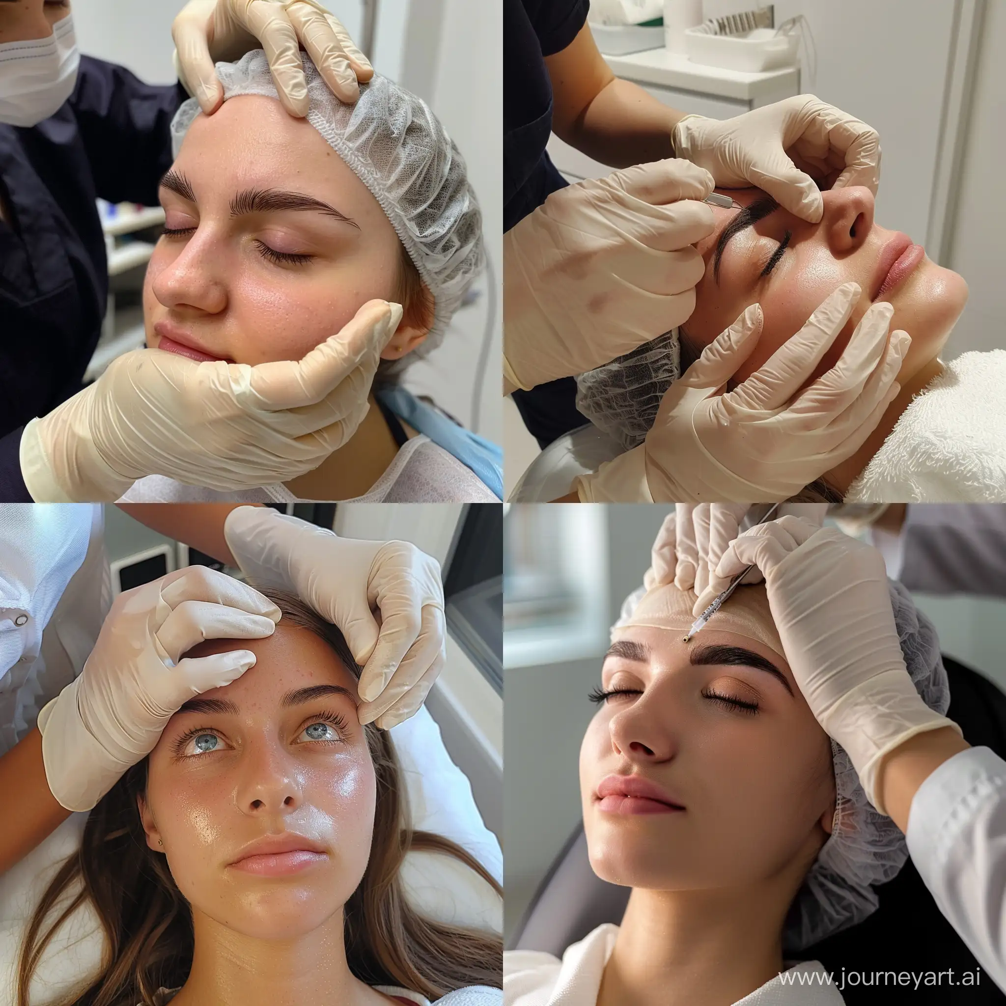 Youthful-Transformation-Girl-Undergoing-Eyebrow-Lift-Procedure-in-Clinic