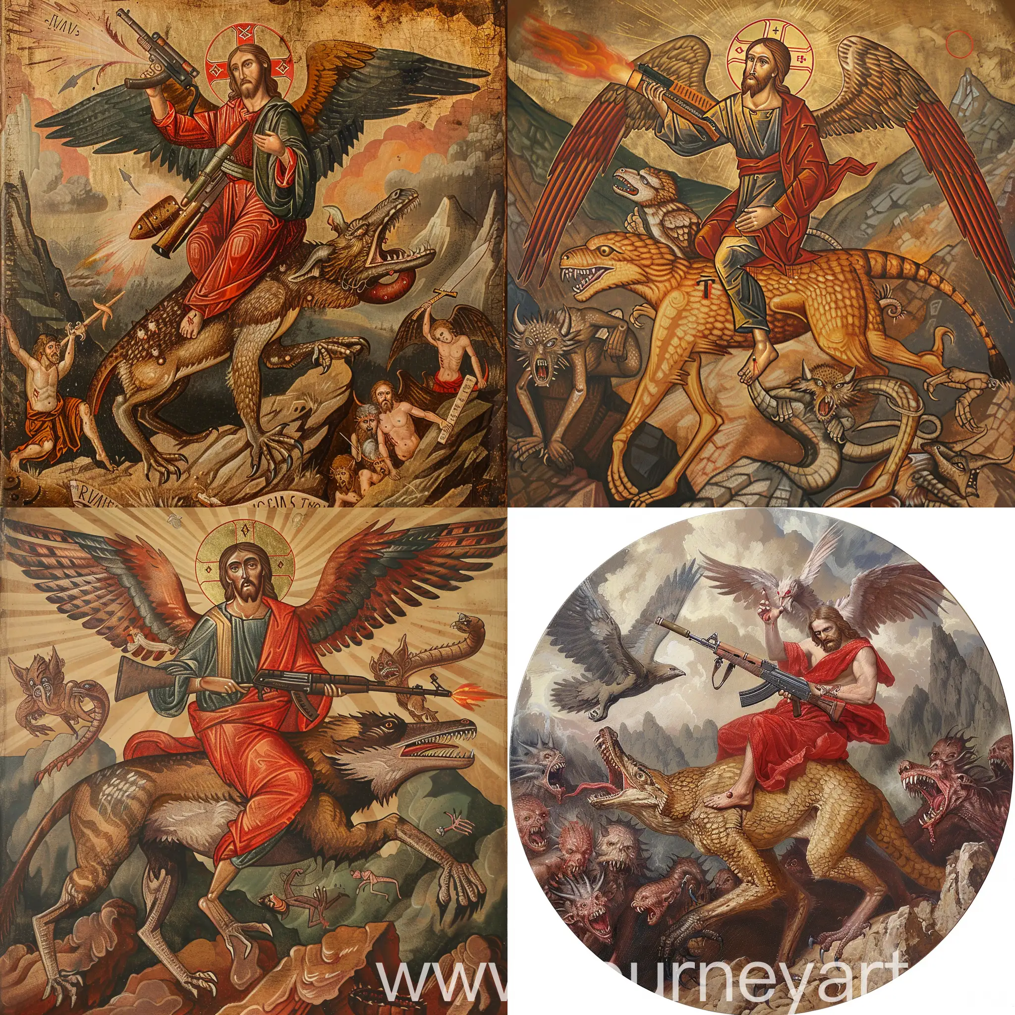 Apocalyptic-Jesus-Battle-Against-Demonic-Hordes-with-RPG7-Riding-Raptor