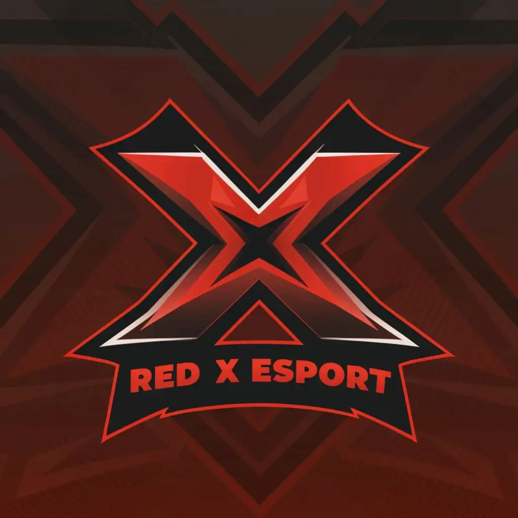 a logo design,with the text "Red X Esport ", main symbol:Red X Esport ,Moderate,be used in Sports Fitness industry,clear background