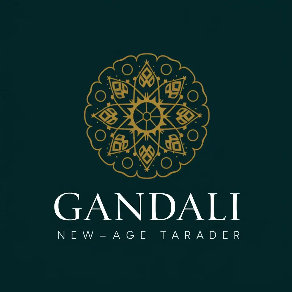 logo, New-age tarot reader, with the text "GANDALI", typography