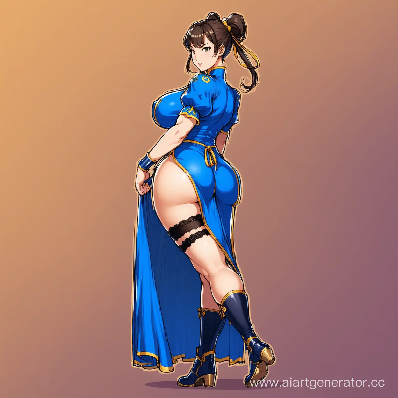 Chun-Li-Cosplay-Blue-Anklelength-Breechcloth-Dress-and-Stockings