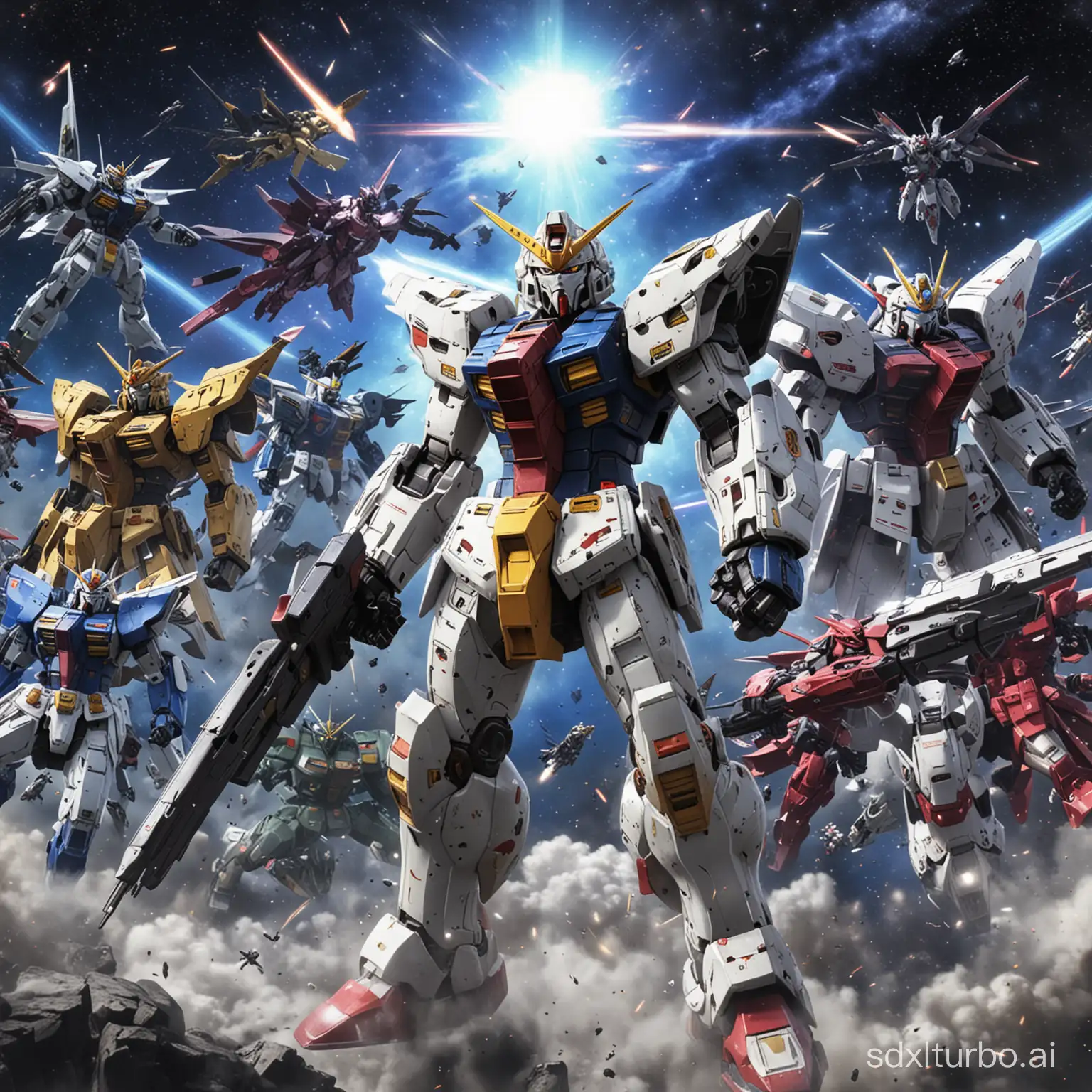 Epic-Gundam-Battle-Intense-Melee-in-the-Vast-Universe