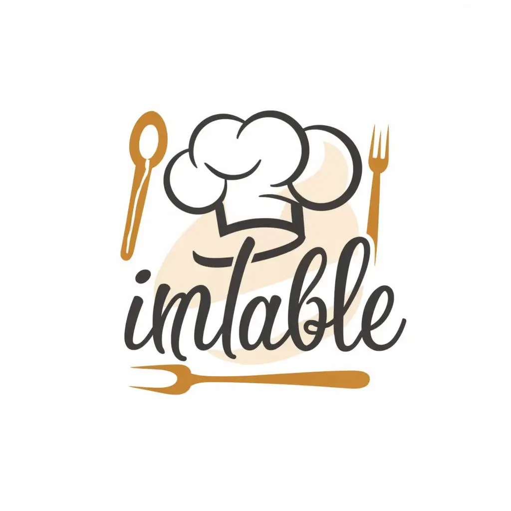 logo, Restaurant, chef's hat, spoon..., with the text "InTable", typography, be used in Restaurant industry