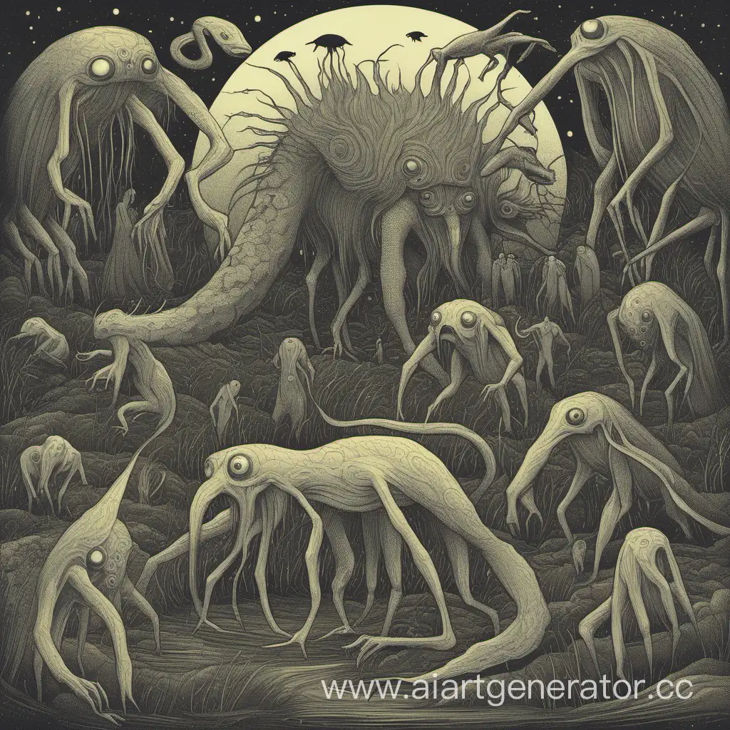 Mystical-Gathering-of-Strange-Creatures-in-Enchanted-Forest