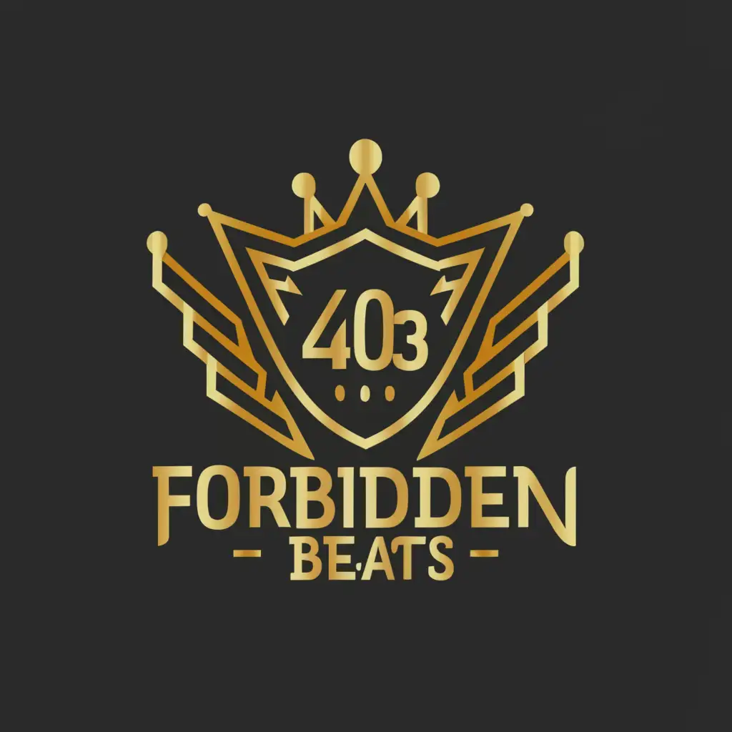 a logo design,with the text "403 Forbidden Beats", main symbol:Music Crown,complex,be used in Entertainment industry,clear background
