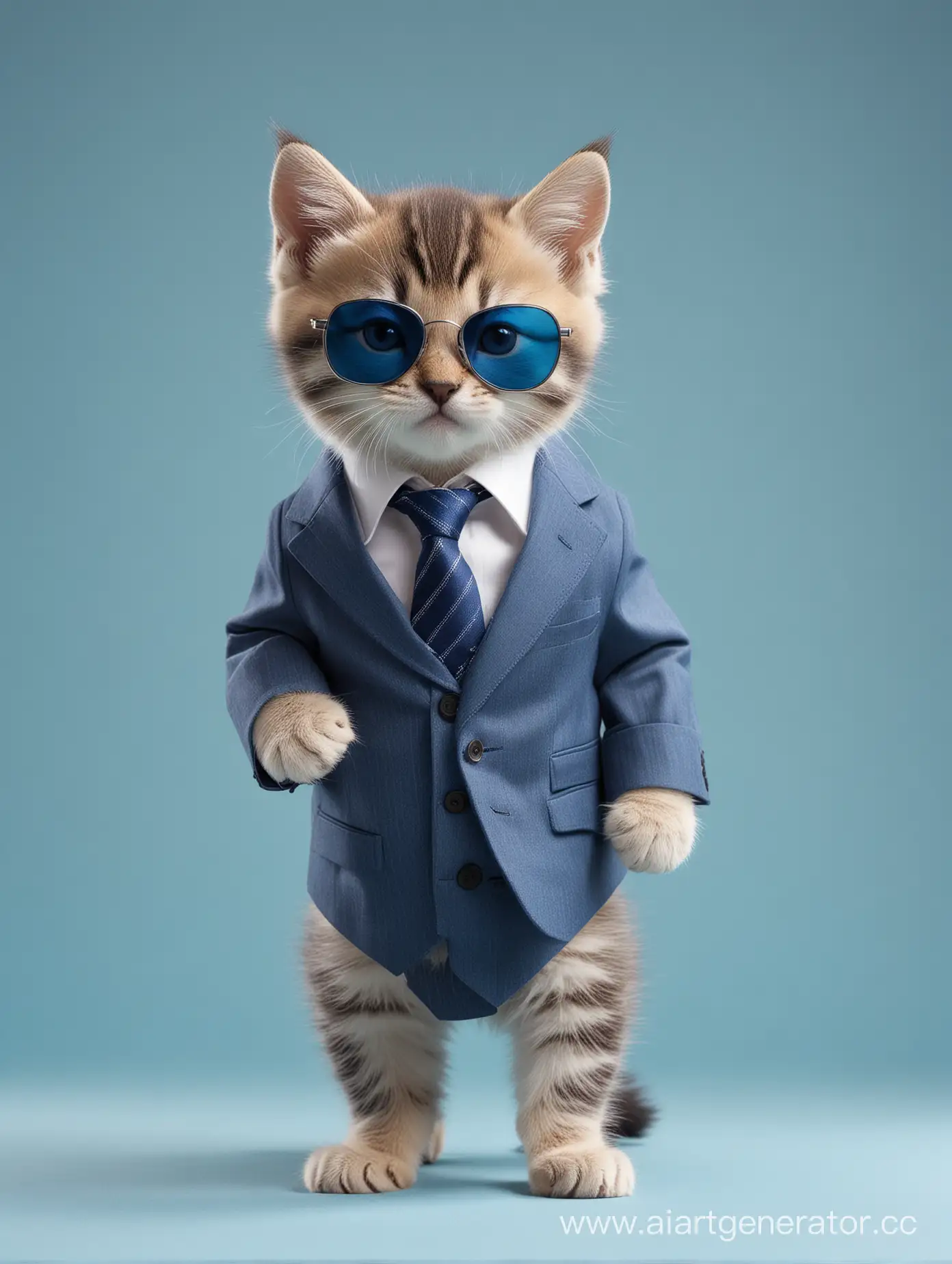 Energetic-Kitten-in-Business-Suit-and-Blue-Shades