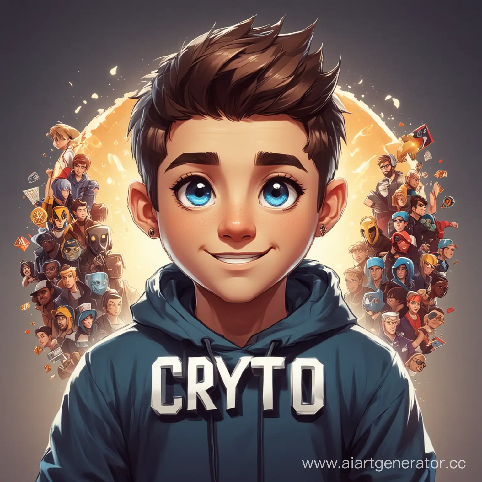 создай аватар для канала на ютуб с надписью crypto boyz