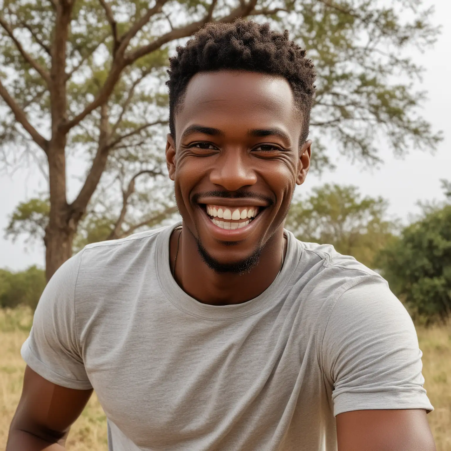 Joyful African Man Enjoying Outdoor Activities