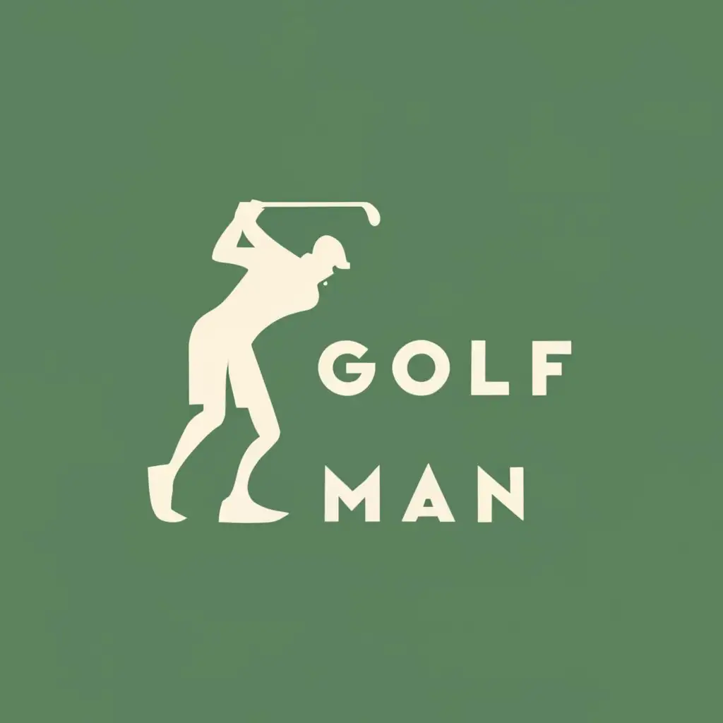 logo, golf man, with the text "golf man", typography, be used in Sports Fitness industry