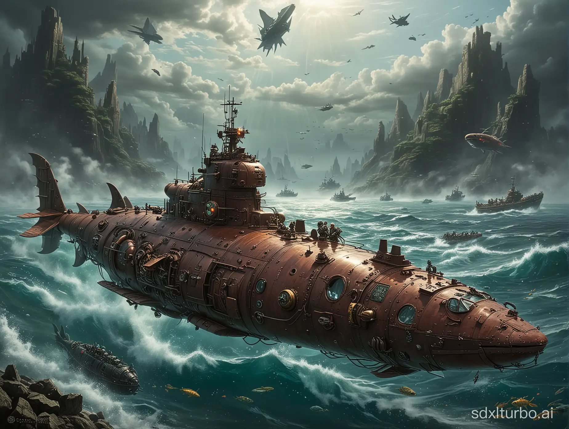 Futuristic-Dragon-Submarine-Exploring-Depths-in-a-SciFi-Universe