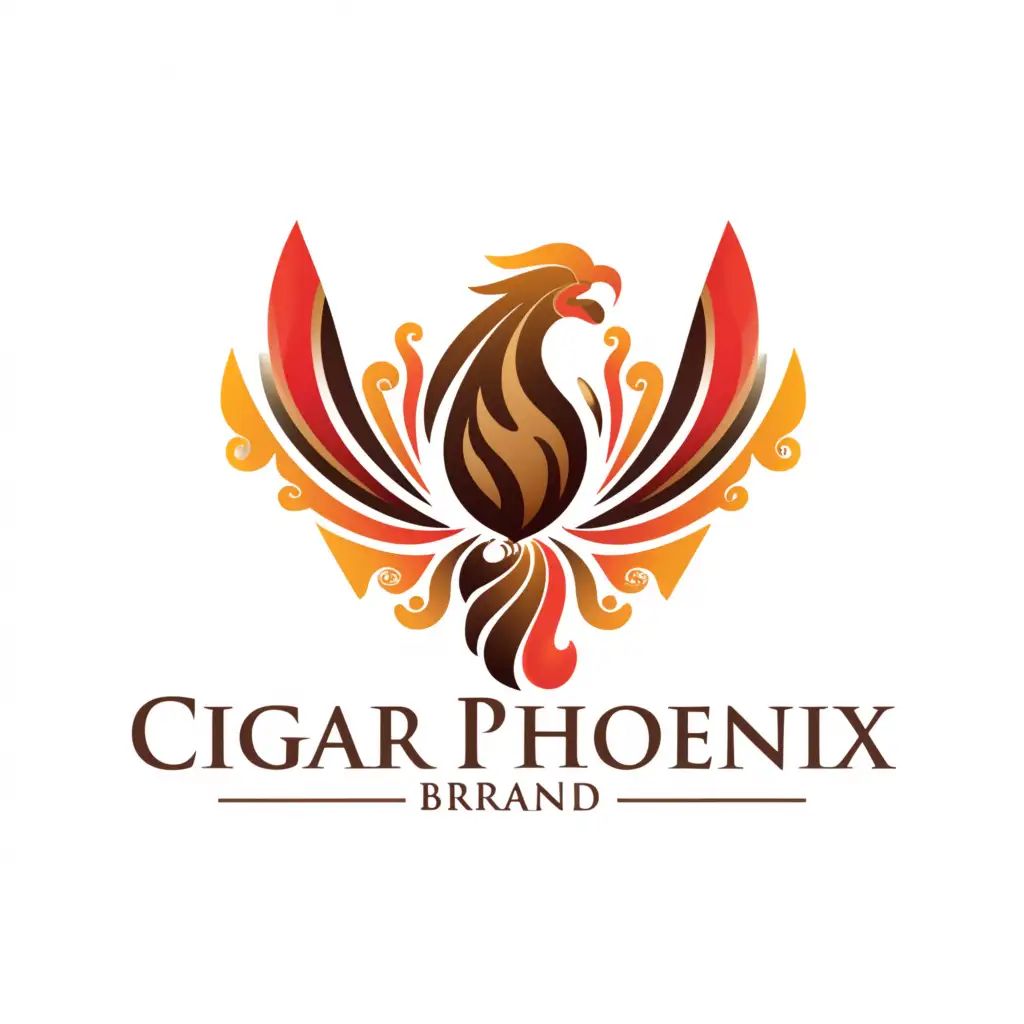a logo design,with the text 'Cigar Phoenix', main symbol:Rising phoenix bird fire,complex,be used in Retail industry,clear background