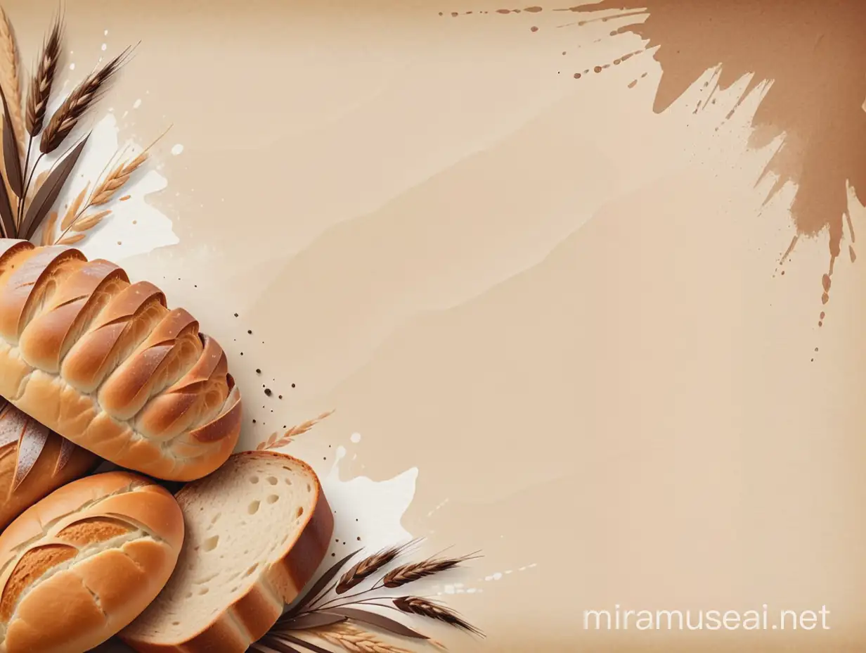 Artistic Brush Textured Background with Beige and Brown Bread Theme
