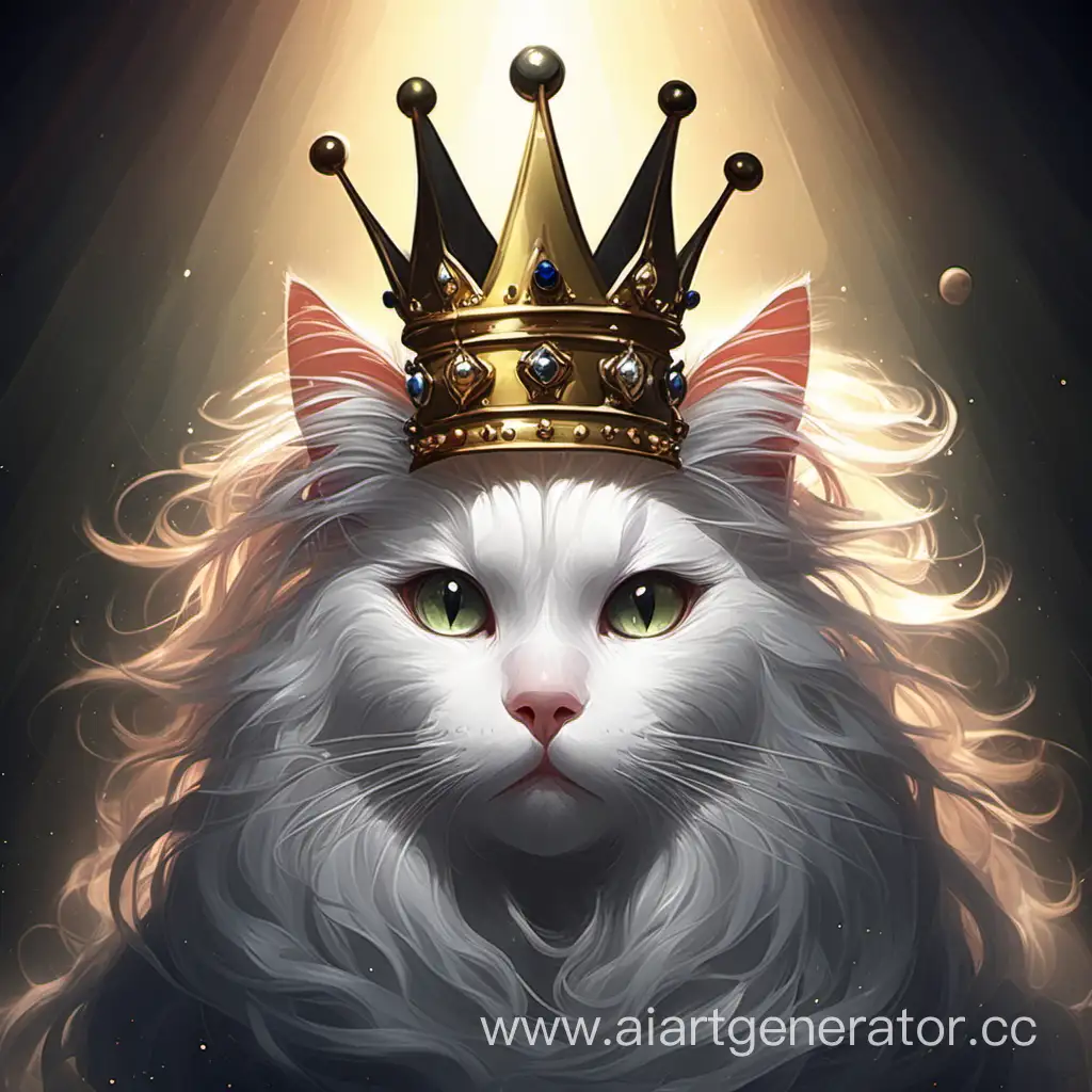 Regal-Cat-Wearing-a-Crown-Majestic-Feline-Monarch