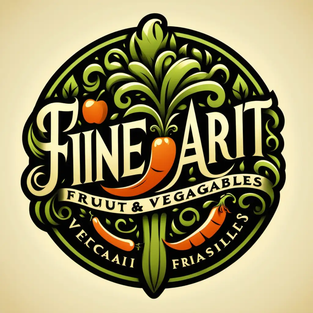 fine art, fruit and vegetables,  logo
