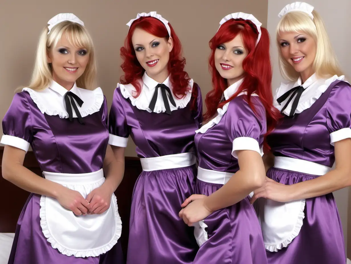 Elegant Retro Maid Uniforms Fashion Show Featuring Mothers and Daughters