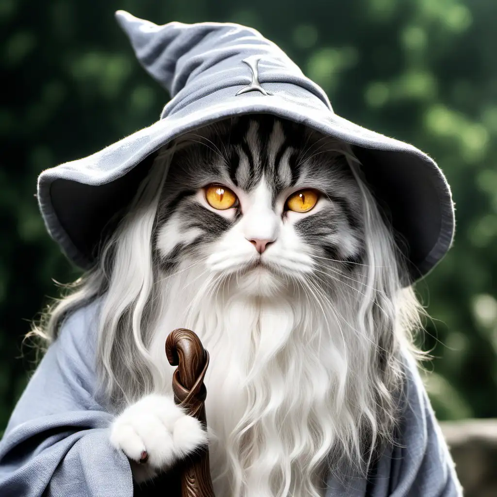 Gandalf Cat Feline Wizard Inspired by Lord of the Rings