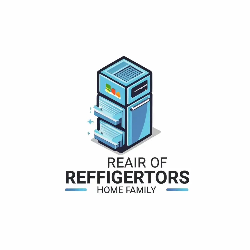 a logo design,with the text "Repair of refrigerators", main symbol:Refrigerator,Сложный,be used in Дом и семья industry,clear background