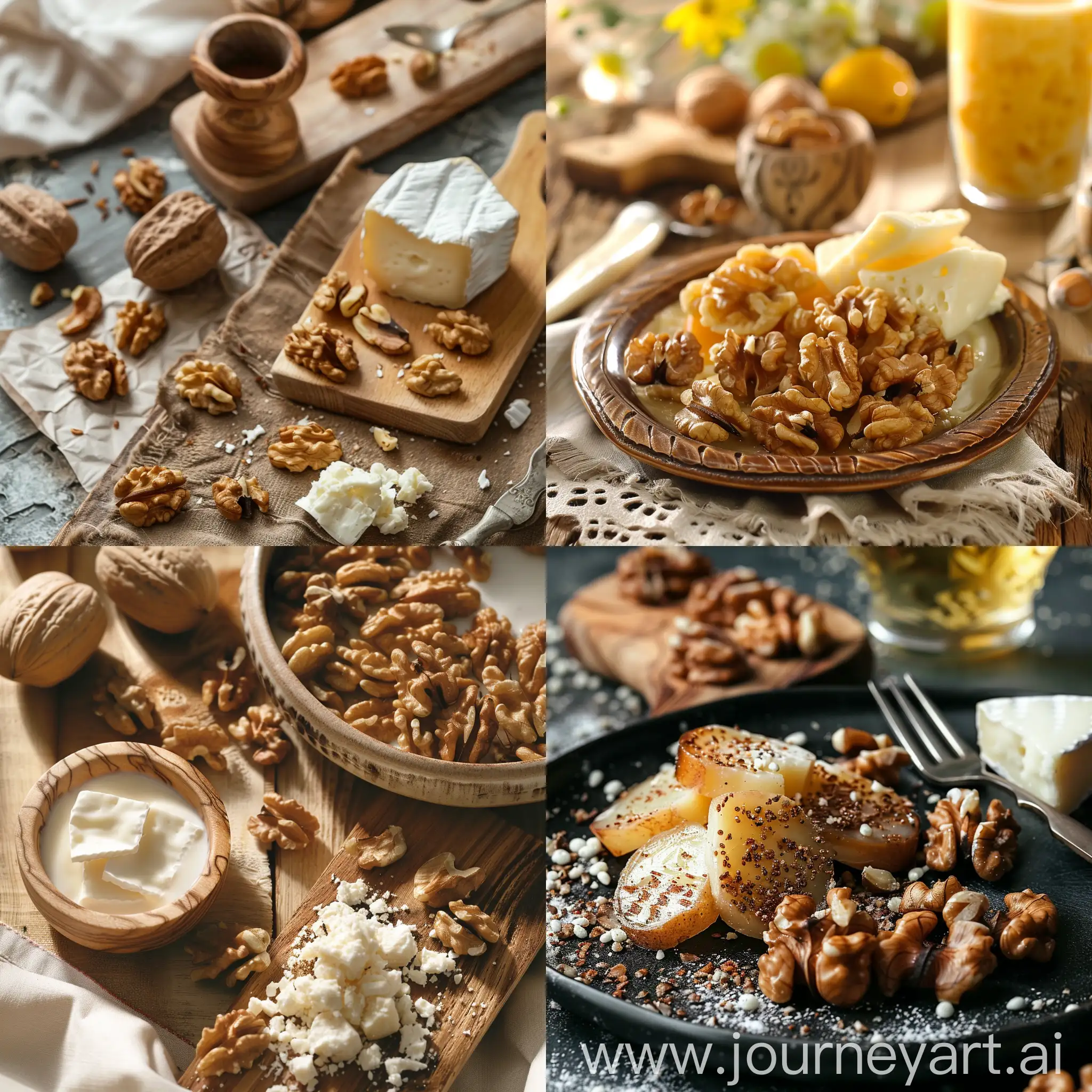NutrientRich-Breakfast-Wallpaper-with-Walnuts-and-White-Cheese