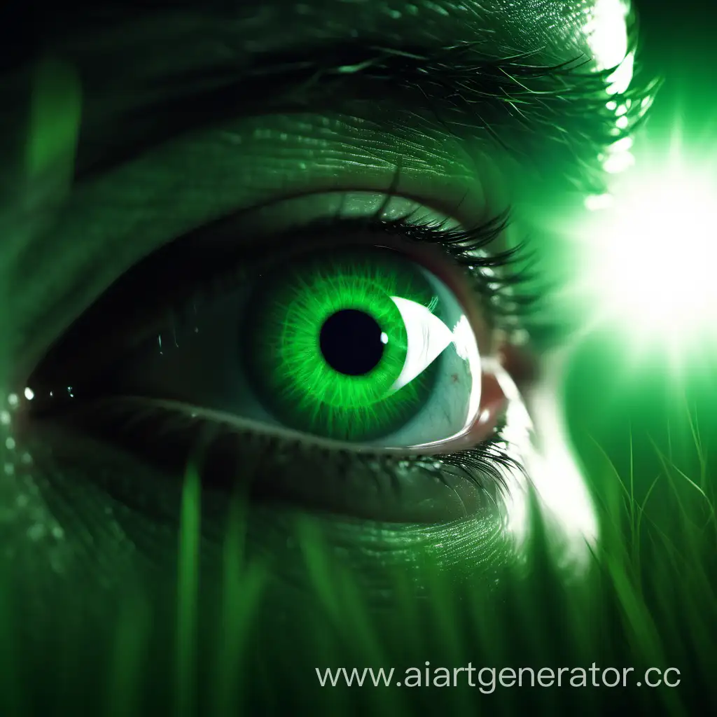 green eye cinematic , background field with ligth