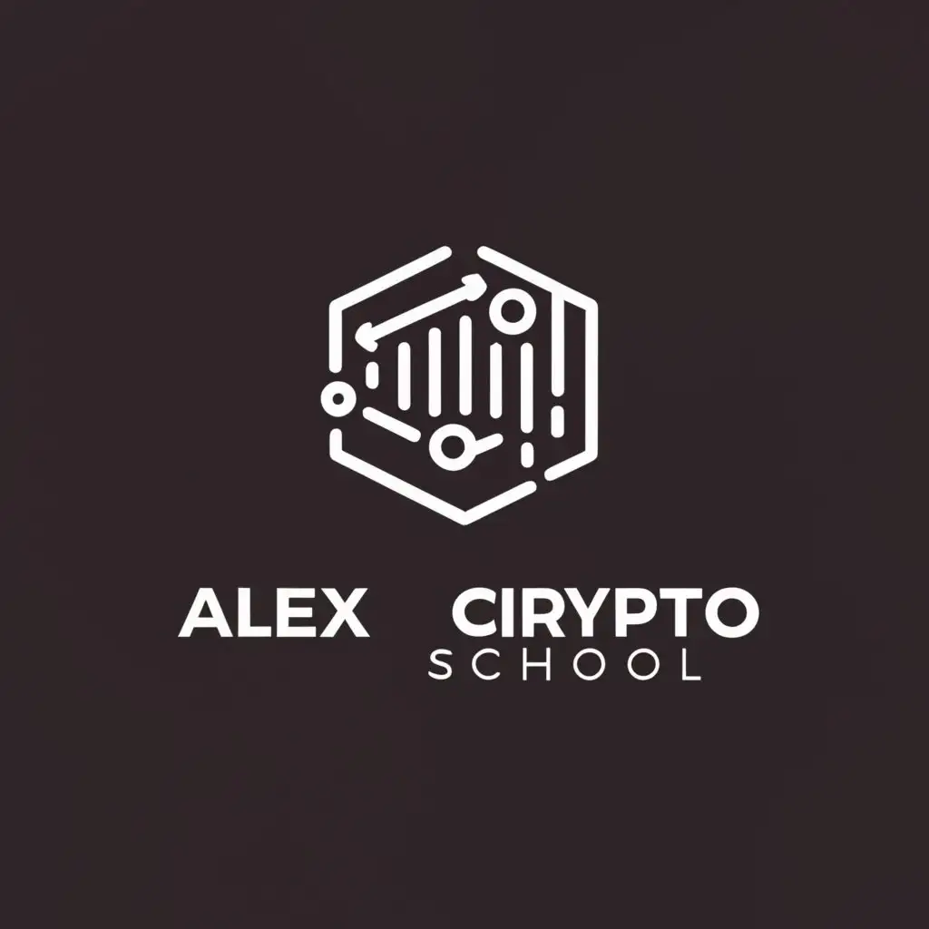 a logo design,with the text "Alex Crypto School", main symbol:Chart, cryptocurrency,Minimalistic,be used in Retail industry,clear background