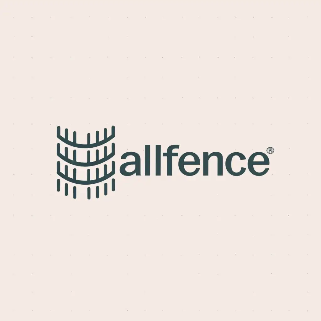 a logo design,with the text "AllFence", main symbol:Fence,Minimalistic,be used in Medical Dental industry,clear background