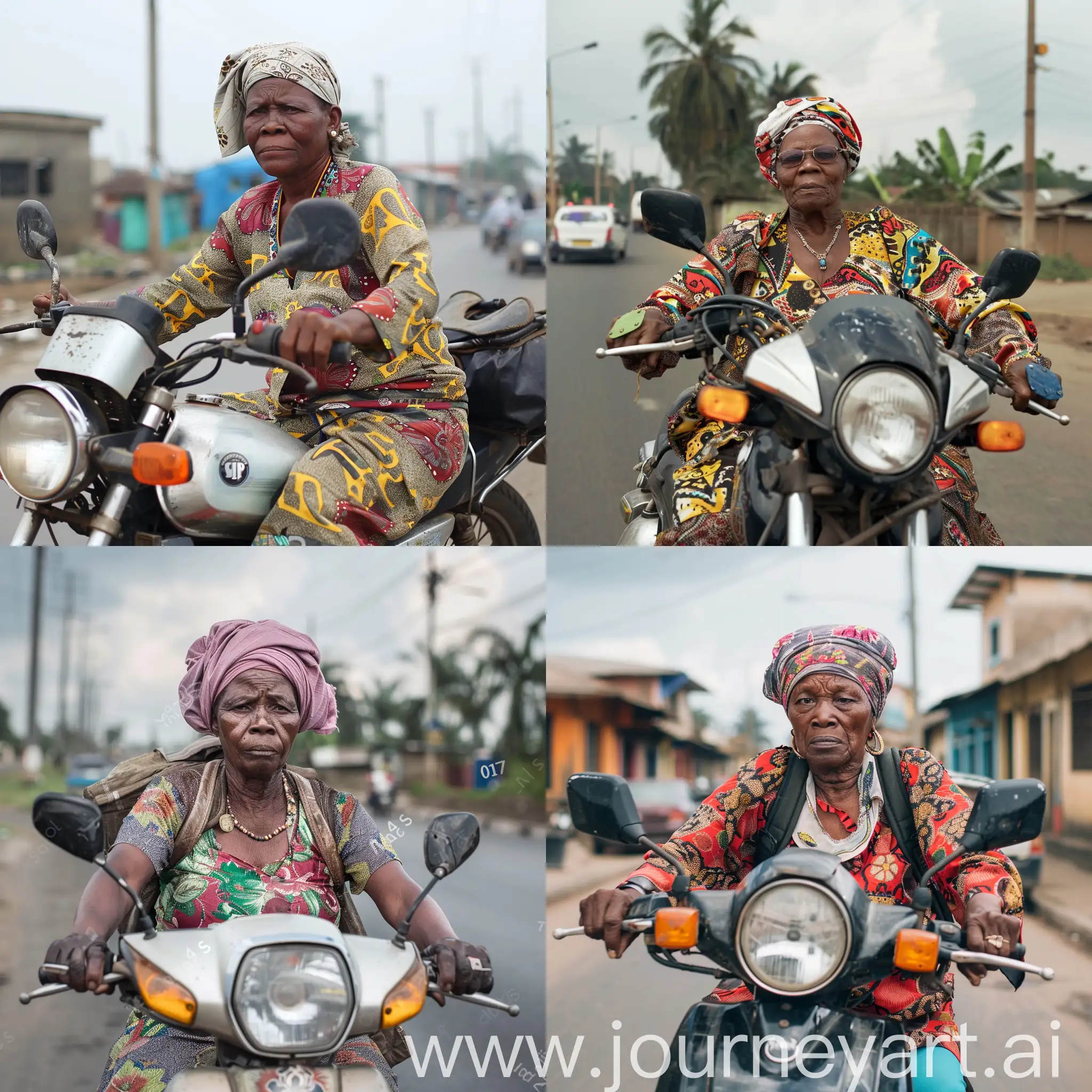 Energetic-Grandmother-Riding-Motorcycle-in-Kinshasa