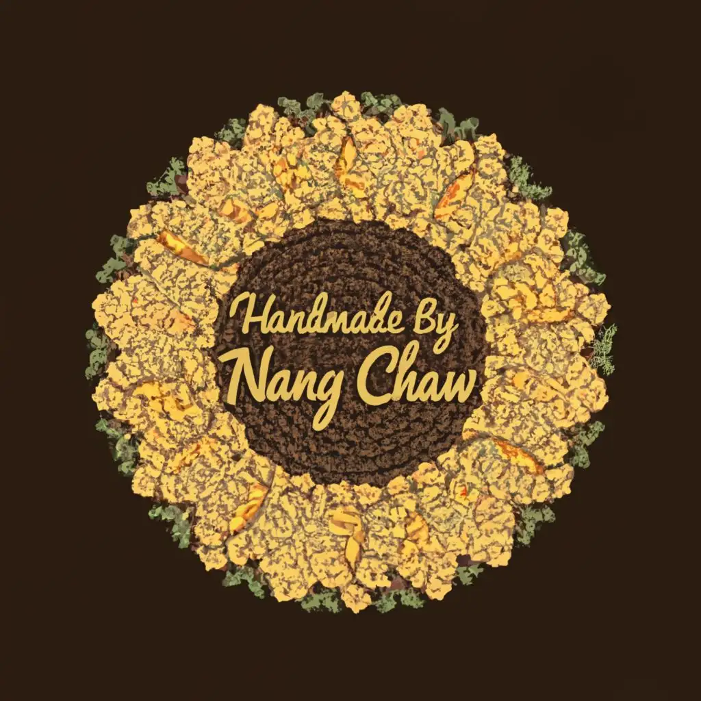 LOGO-Design-For-Handmade-by-NANG-CHAW-Crochet-Sunflower-with-Elegant-Typography