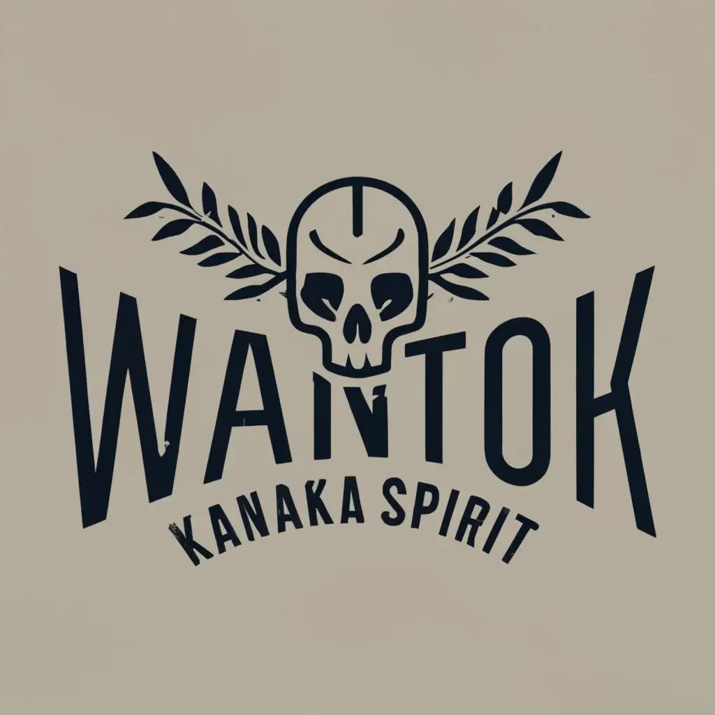 logo, Modern Skull, with the text "WANTOK Kanaka Spirit", typography