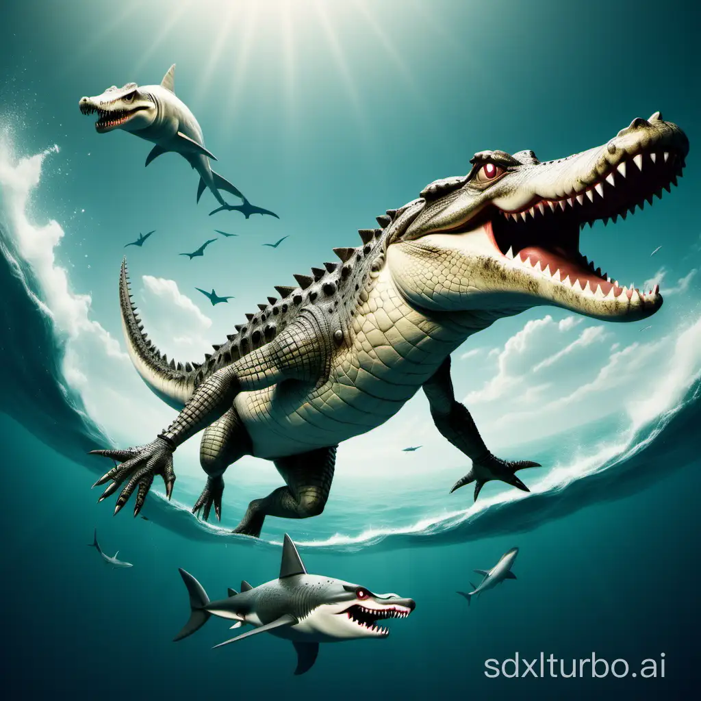 Hybrid-Creature-Crocodile-with-Flying-Shark-Head