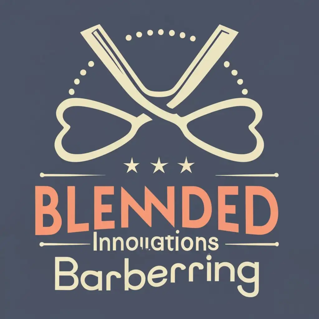 logo, Barber , with the text "Blended Innovations
Barbering", typography