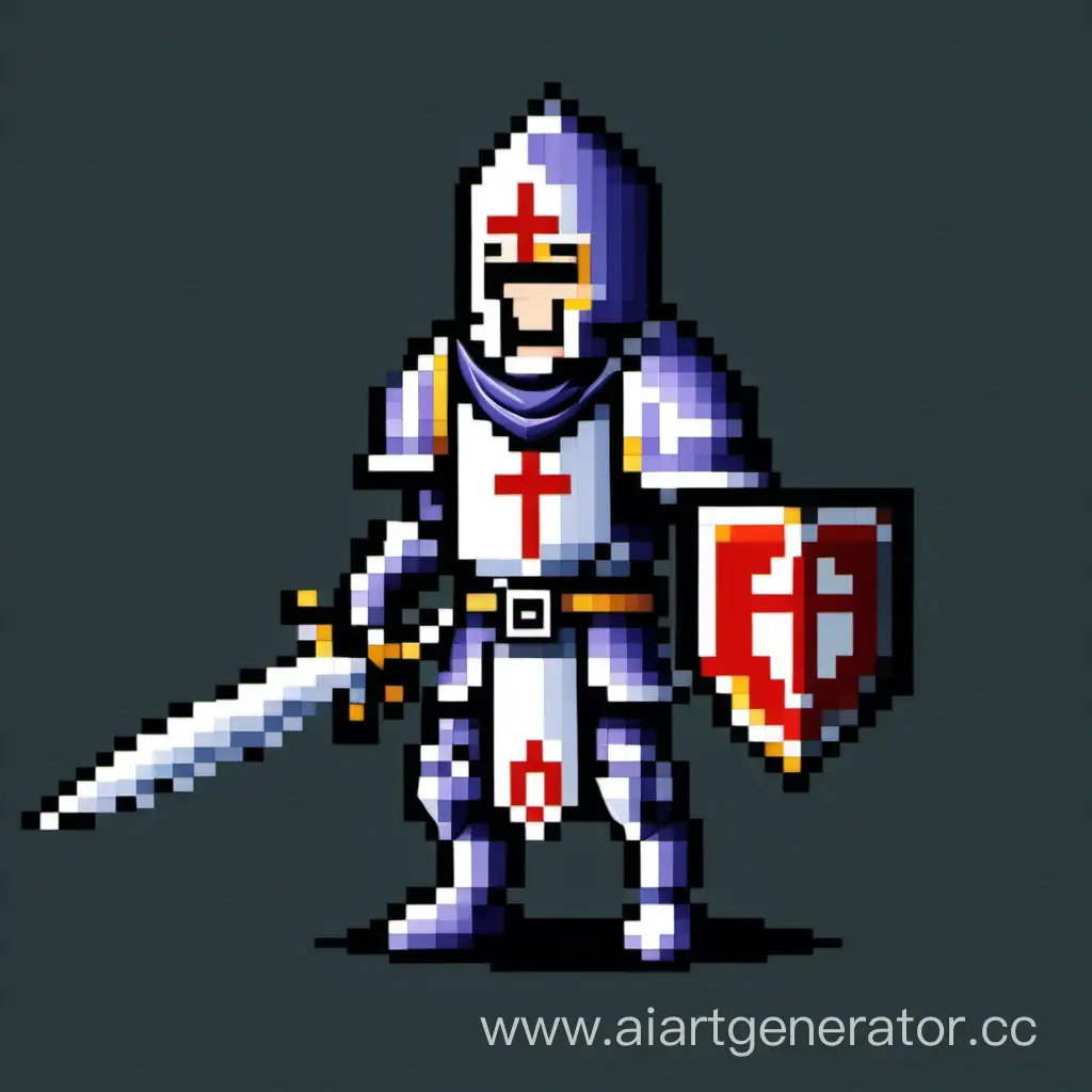 2д пиксельный рыцарь крестоносец
