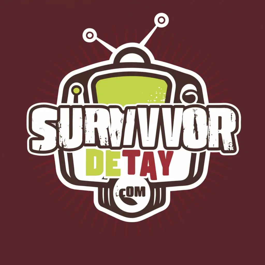 logo, tv, with the text "SURVIVORDETAY.COM", typography