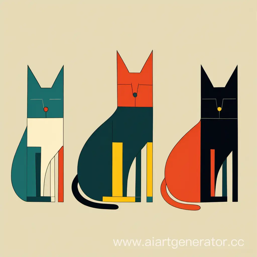 Multicolored-Minimalist-Cats-in-Abstract-Vector-Art
