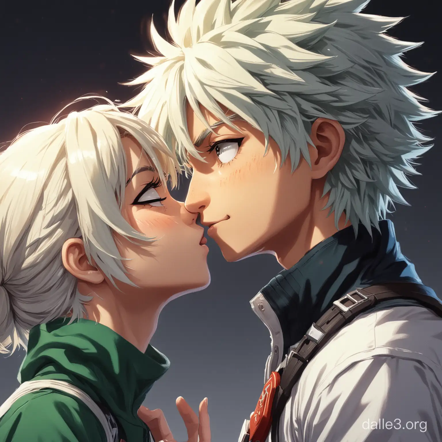 izuki midoriya kisses katsuki bakugo