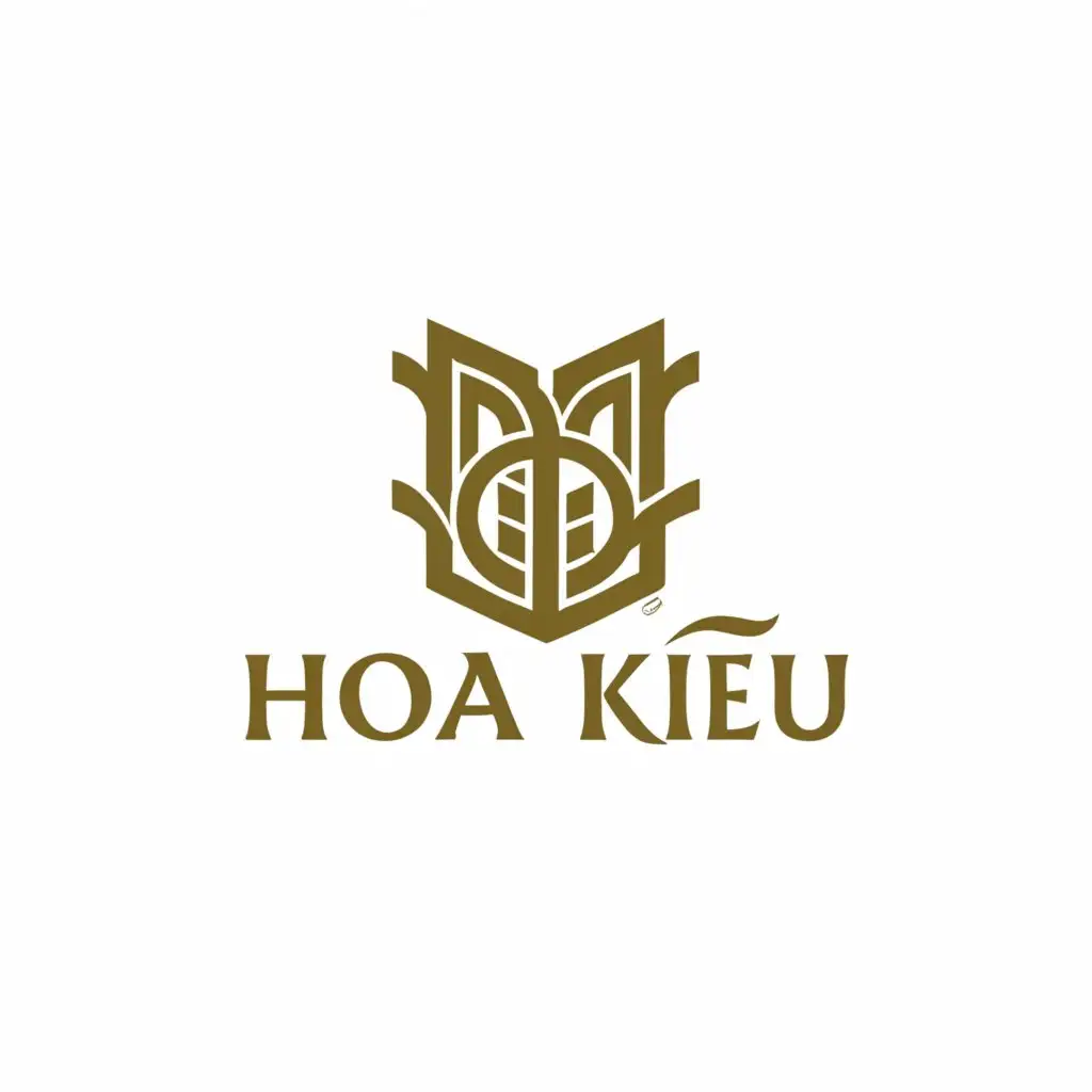 a logo design,with the text "Hoa Kieu", main symbol:Chinese book,Moderate,be used in Education industry,clear background
