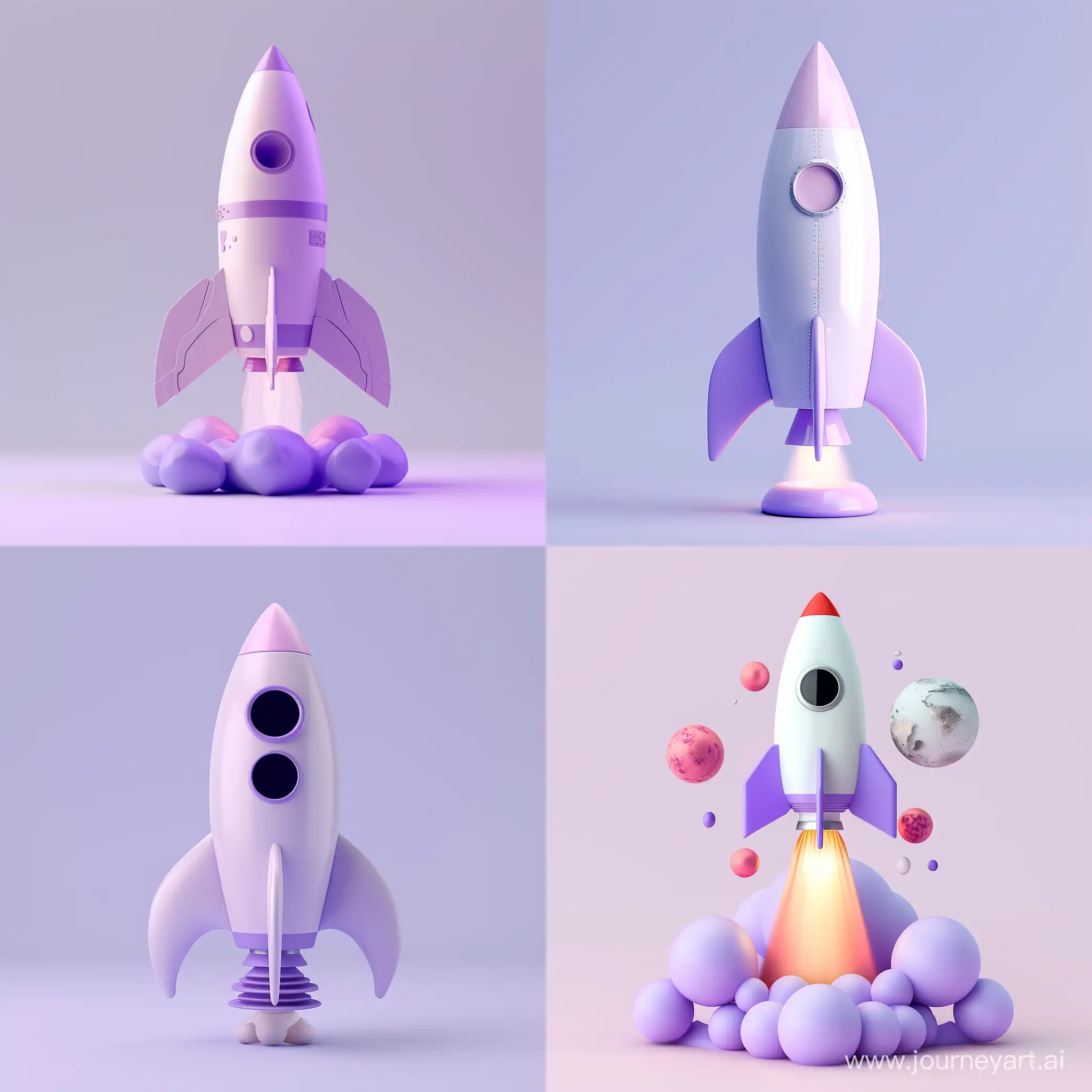Calm-State-Rocket-Science-in-Pastel-Colors-3D-Illustration