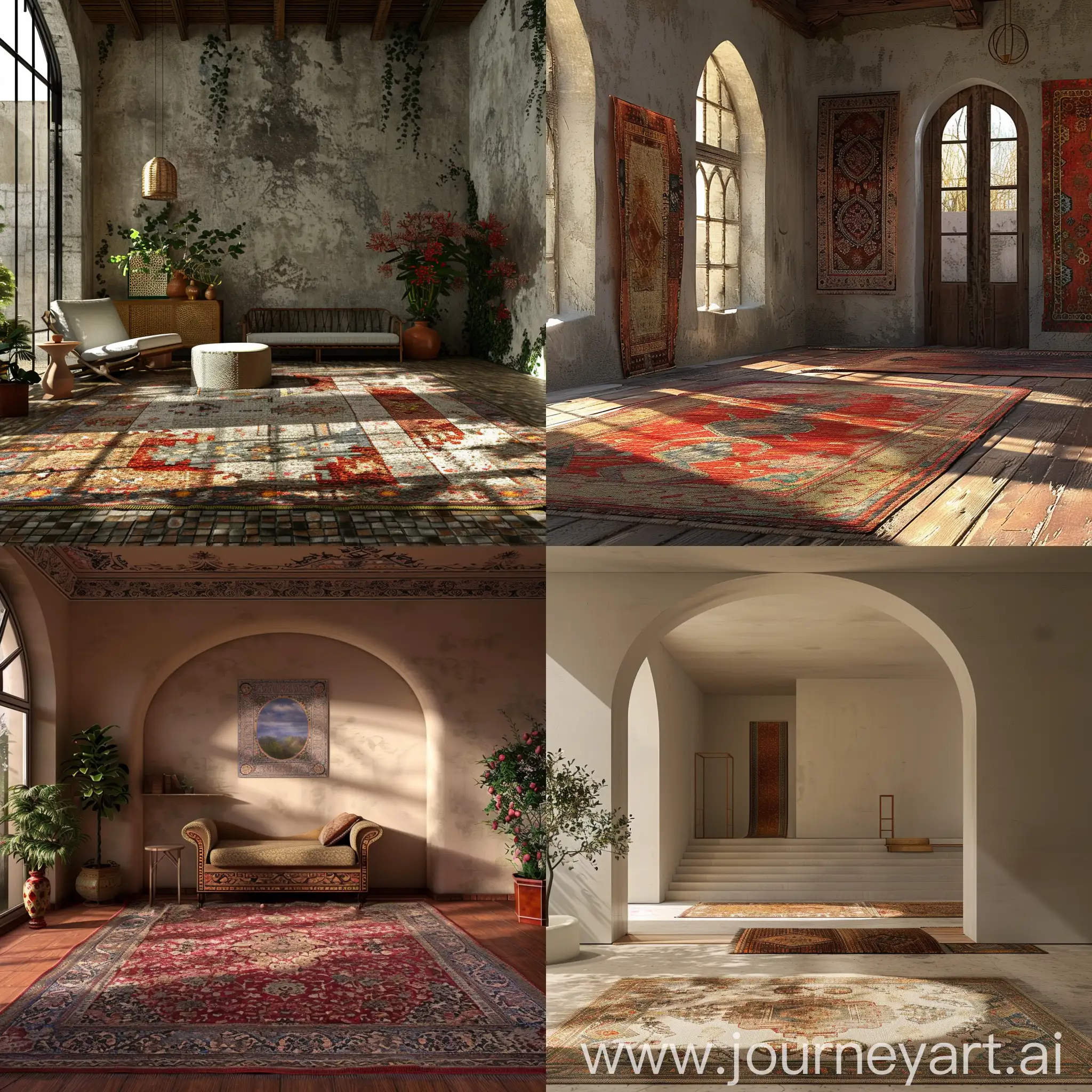 create a room scene where i can put carpets on floor