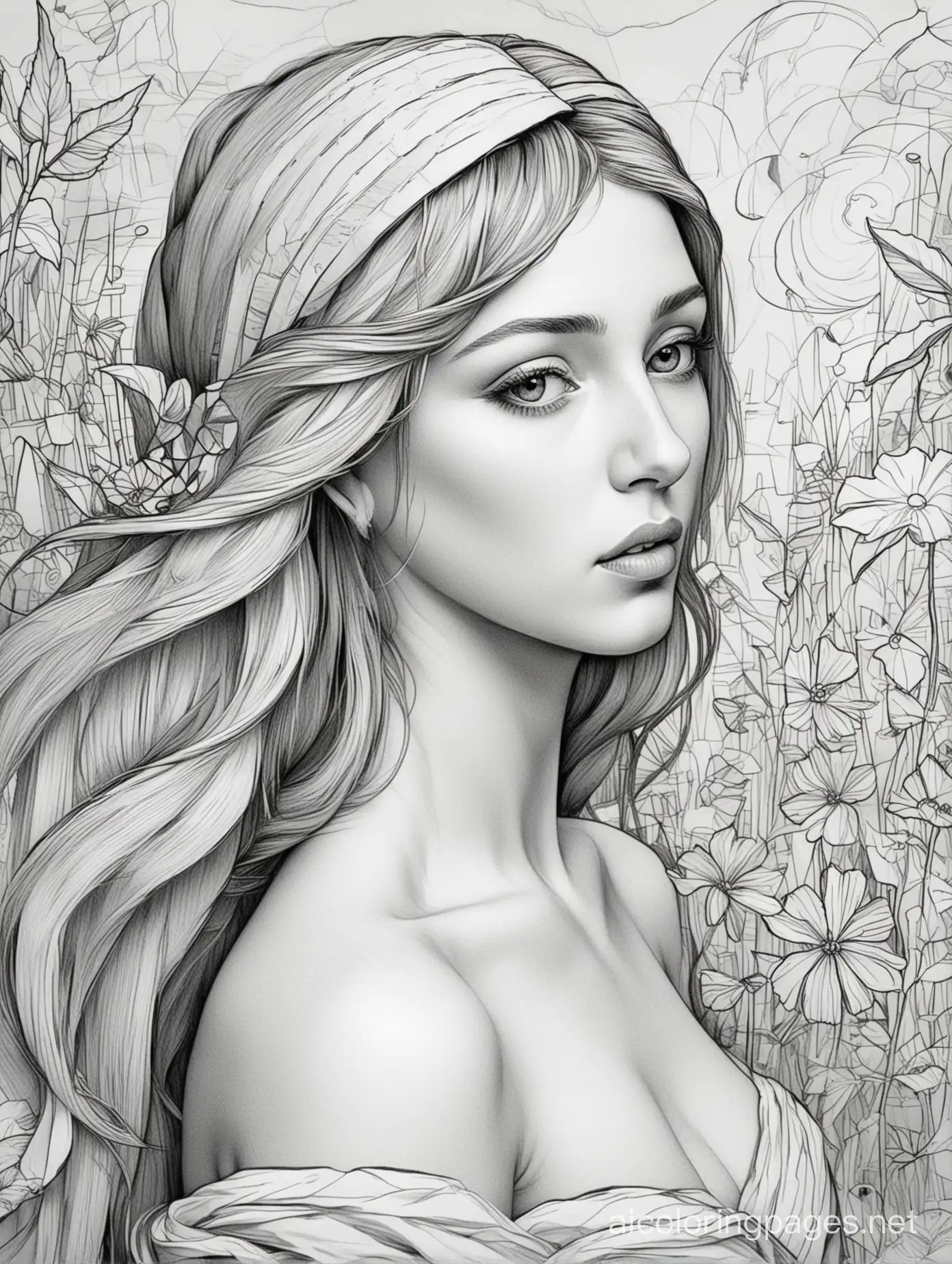 A beautiful figure from nowhere, , fantasy , ethereal , 

Picasso,, Van Gogh ,, Coloring Page, black and white, line art, white background, Simplicity, Ample White Space. The background of the coloring page is plain white to make it easy for young children to color within the lines. The outlines of all the subjects are easy to distinguish, making it simple for kids to color without too much difficulty