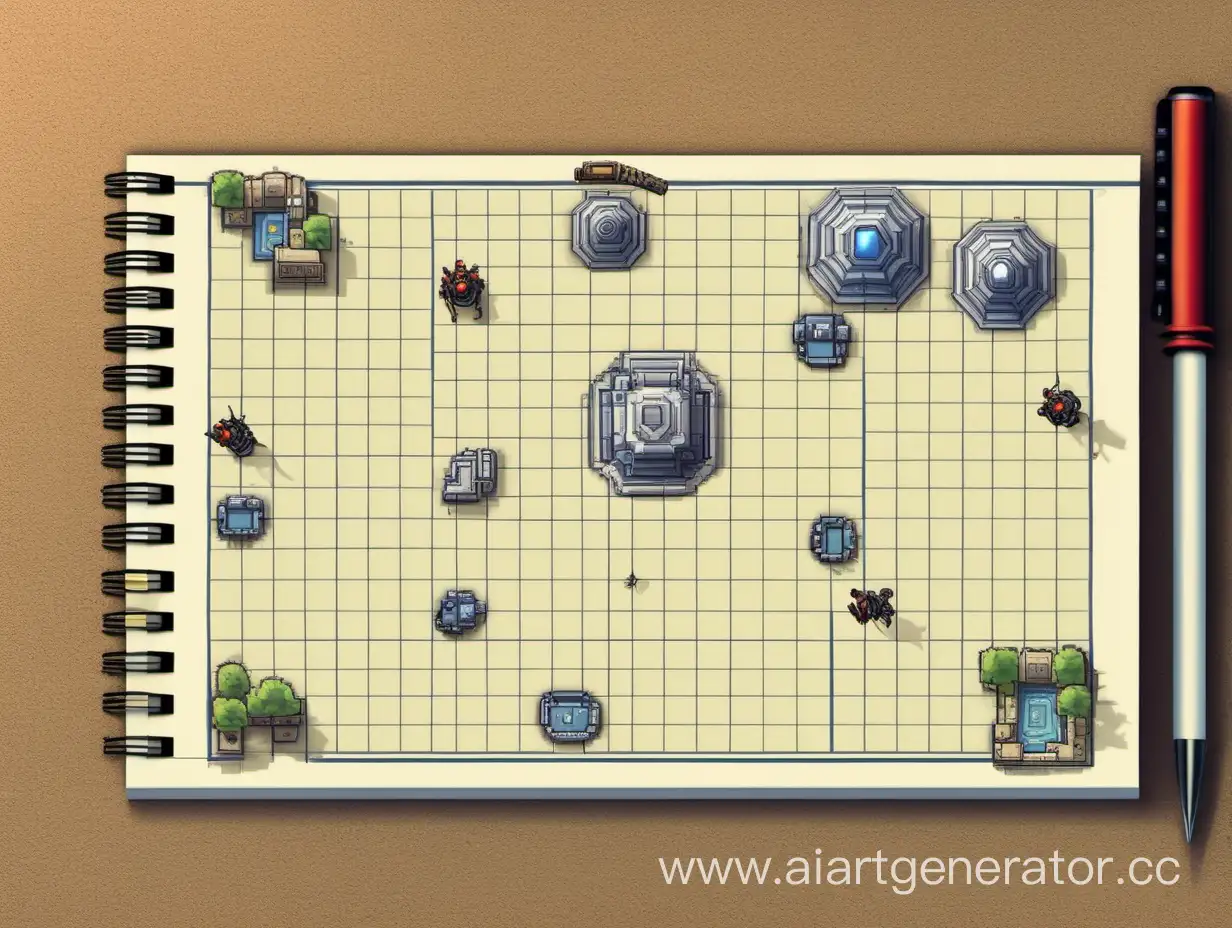 Strategic-Tower-Defense-Game-Planning-on-Notepad