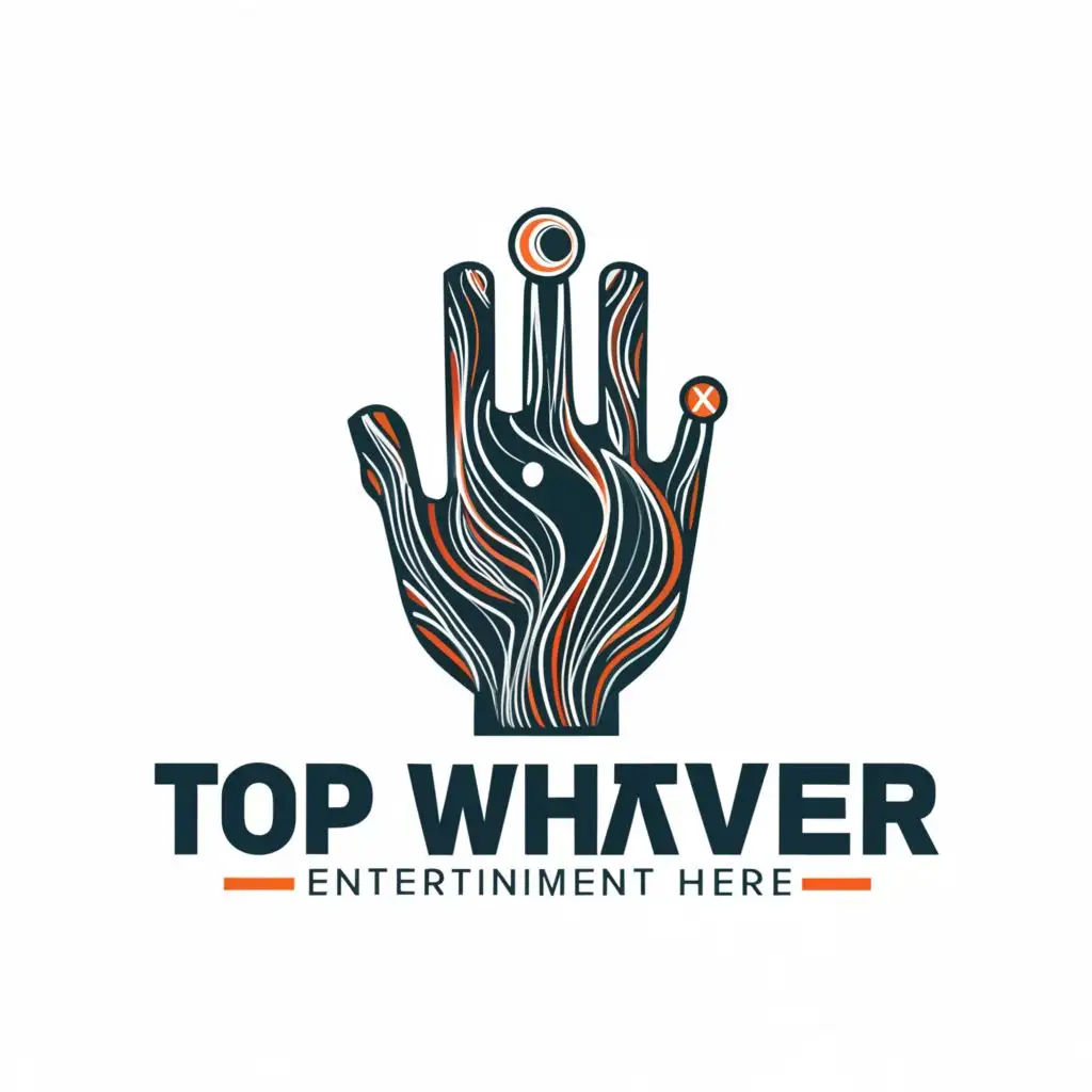 a logo design,with the text "Top Five Whatever ", main symbol:Hand,complex,be used in Entertainment industry,clear background