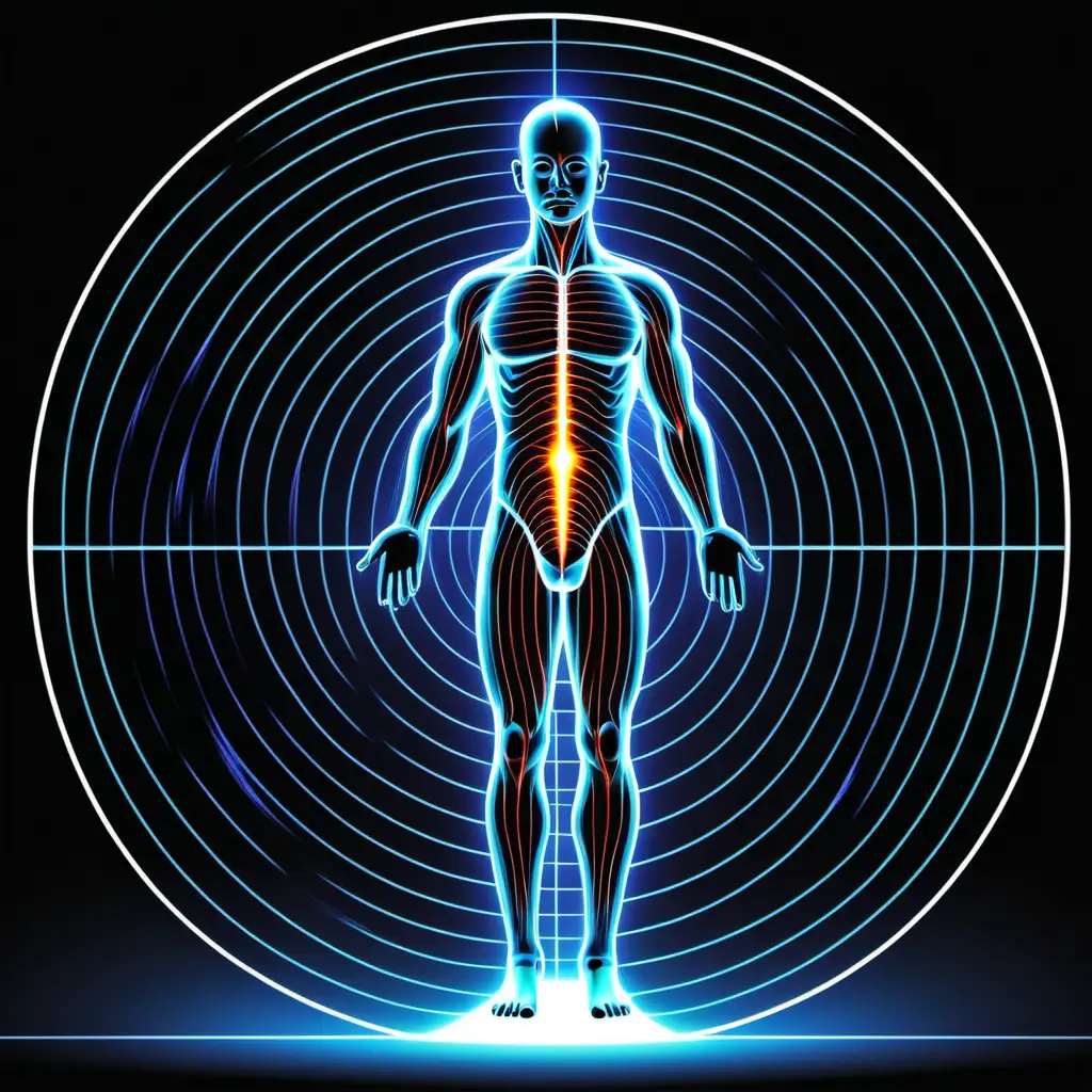 Illustration of a humans Electromagnetic field 