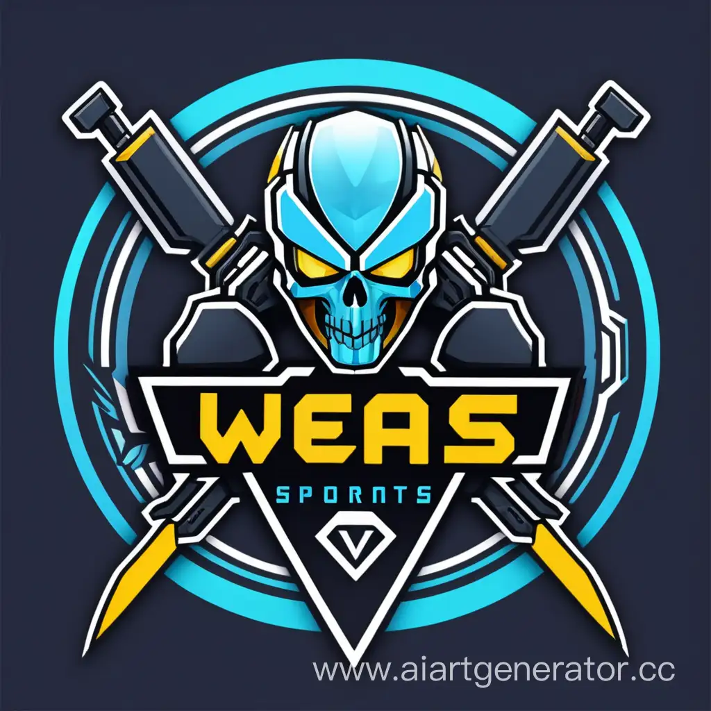 Логотип для кибер спортивной команды WEAS. С холодным оружием