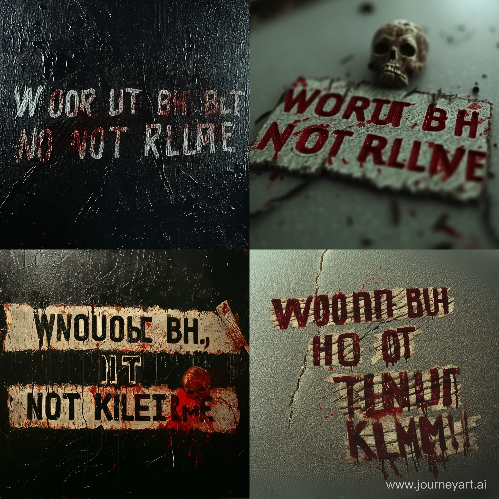  "wounded but not killed" flat text, scratched, slightly covered with blood