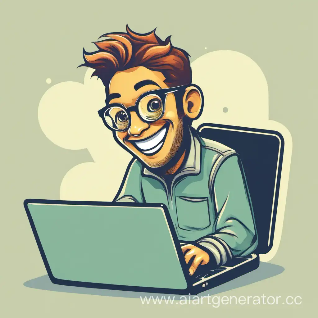 Joyful-Programmer-Working-on-Laptop-with-Bright-Expression