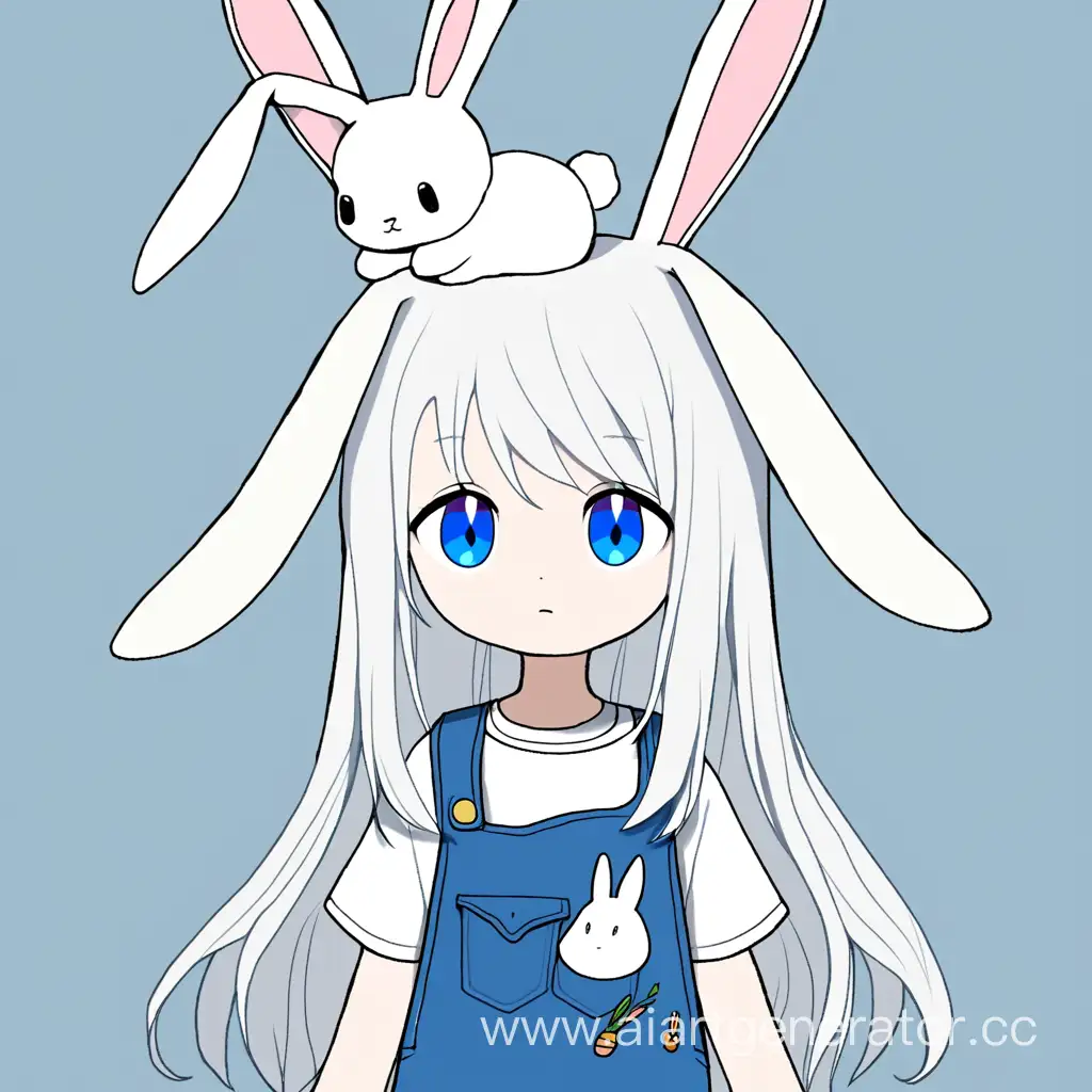 Enchanting-Fusion-Girl-with-Rabbit-Features-in-White-TShirt-and-Blue-Jumpsuit