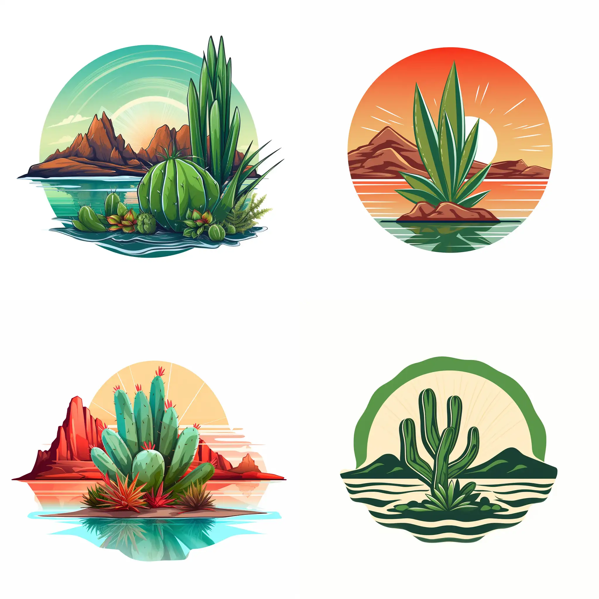Minimalist-Cactus-Logo-on-Island-Background