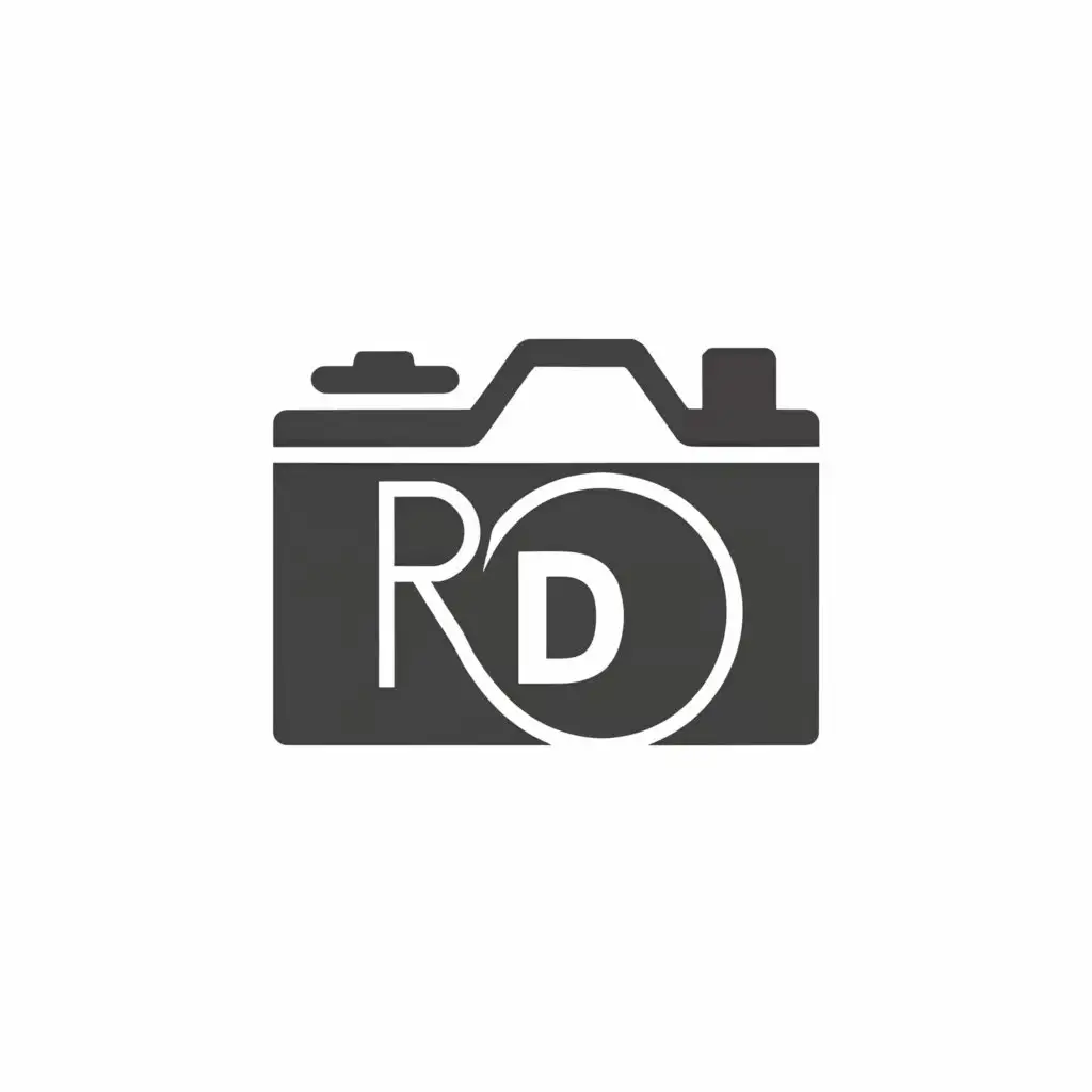 a logo design,with the text "RD", main symbol:camera,Minimalistic,be used in Beauty Spa industry,clear background