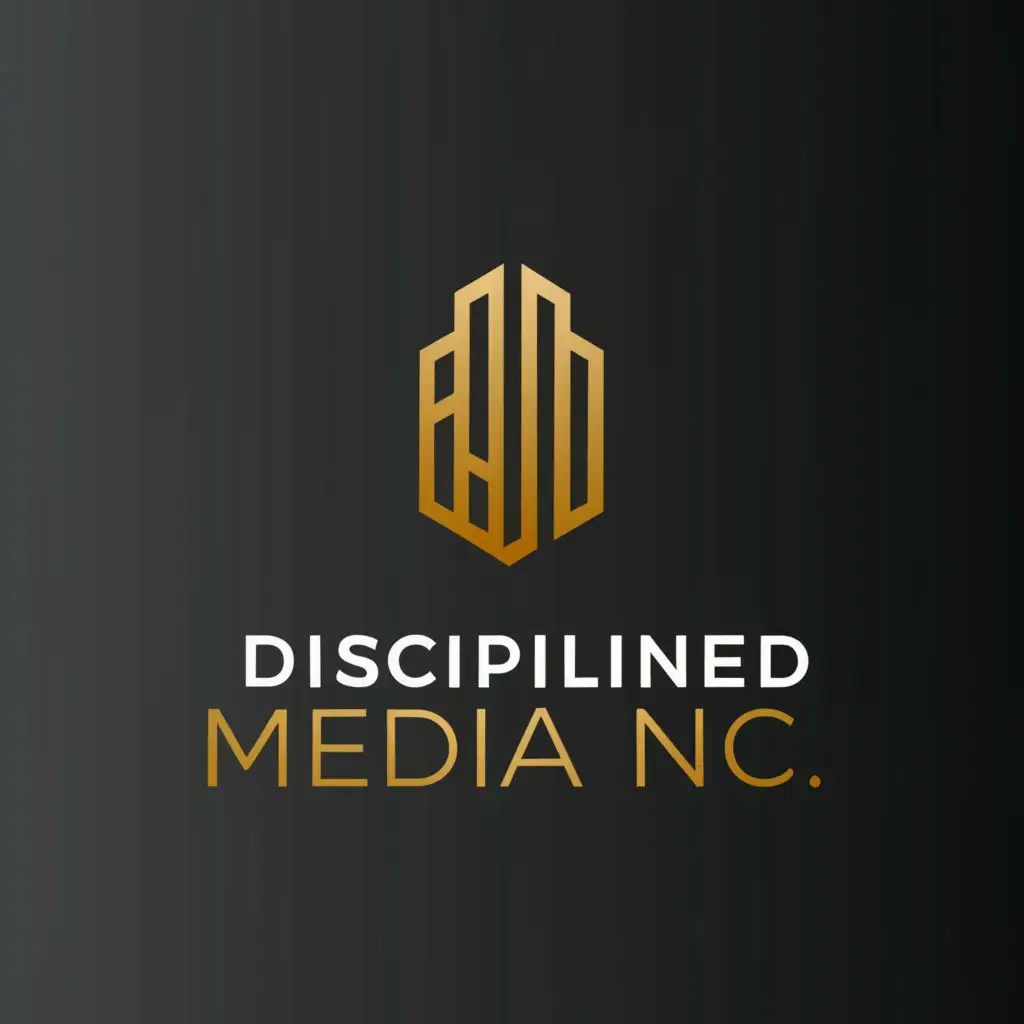 a logo design,with the text "Disciplined Media Inc.", main symbol:gold tower, black background,Moderate,be used in Education industry,clear background