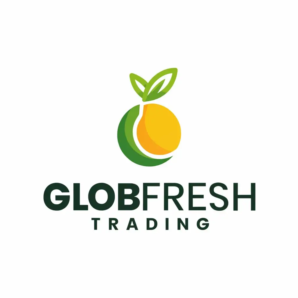 a logo design,with the text "GLOBFRESH TRADING", main symbol:Fruit & vegetable ,Moderate,be used in Retail industry,clear background