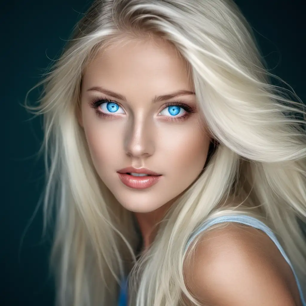 Captivating Blond Women with Mesmerizing Blue Eyes